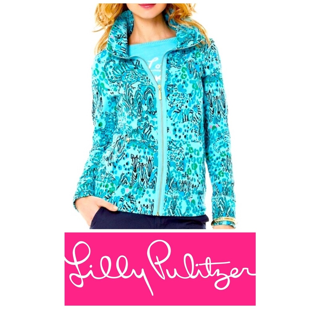 Lilly Pulitzer Leona Zip Up Sweatshirt in Size M